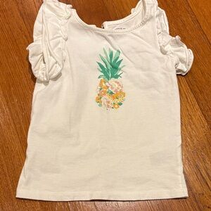Janie and Jack Cream Tee with Floral Pineapple